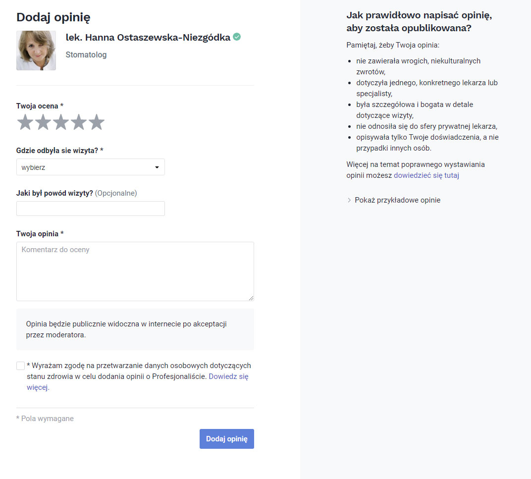 ZnanyLekarz - opinia